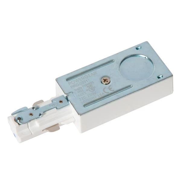 Lucide TRACK Alimentation - Système de rail monophasé / Éclairage sur rail - Simple - Blanc (Extension) - détail 1